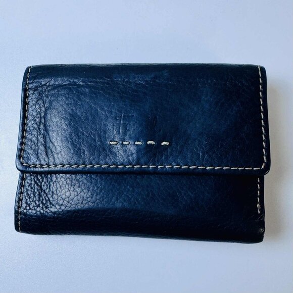 VTG Fossil Black Genuine Leather Trifold Wallet with Removable ID Holder - Picture 1 of 14